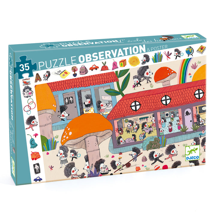 DJECO - OBSERVATION PUZZLE: HEDGEHOG SCHOOL 35PC