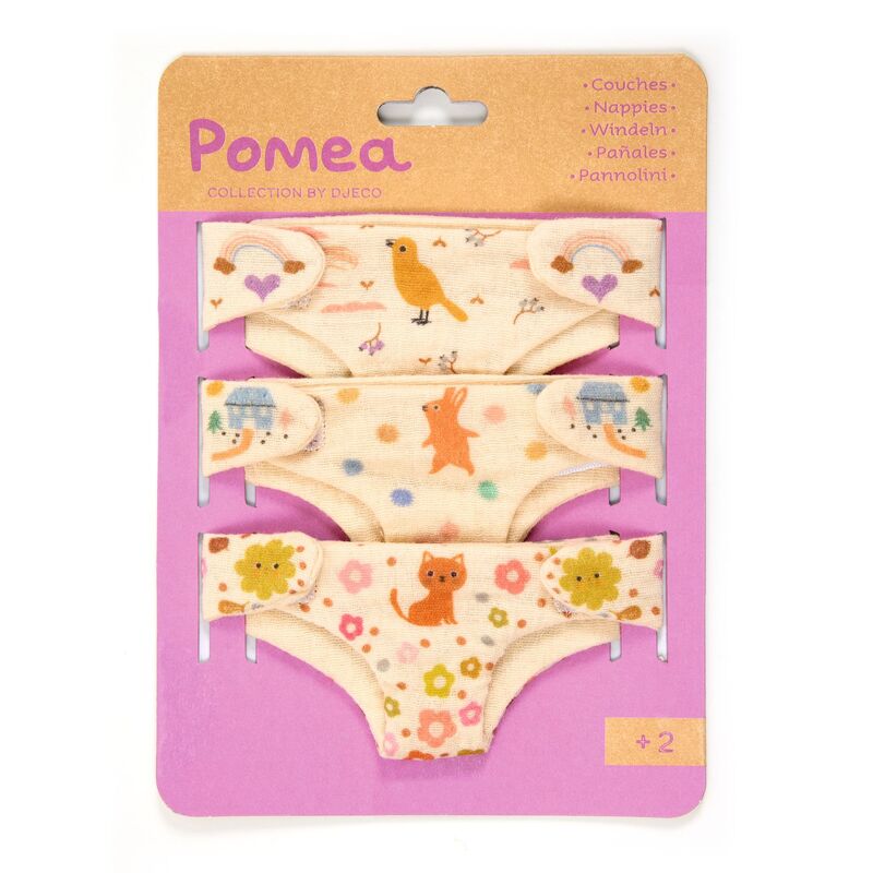 DJECO - POMEA: 3 NAPPIES FOR DOLLS 