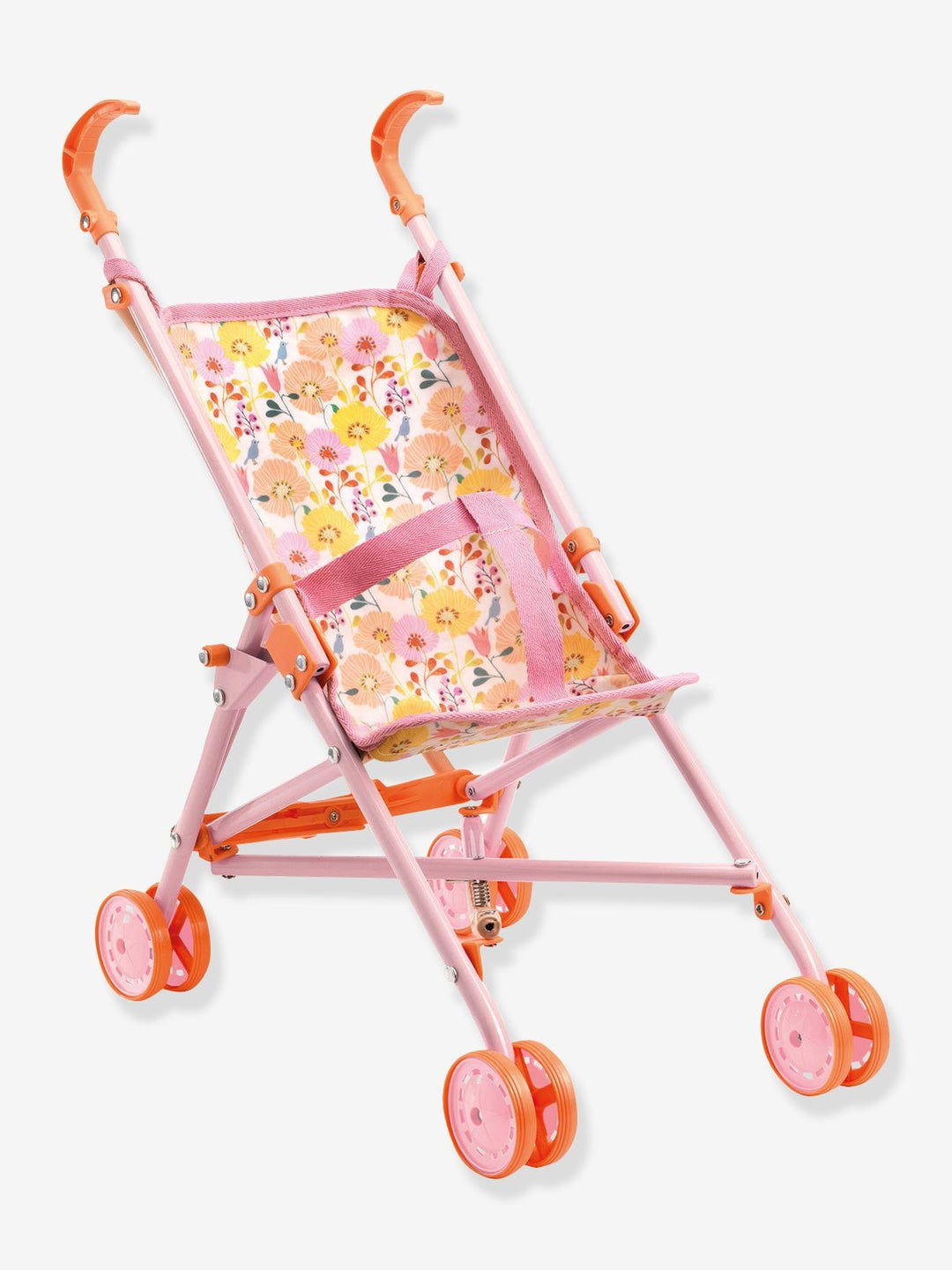 DJECO - POMEA: BABY DOLL PINK FLOWER STROLLER