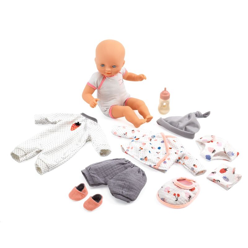 DJECO - POMEA: BABY VANILLIE DOLL & SUITCASE 