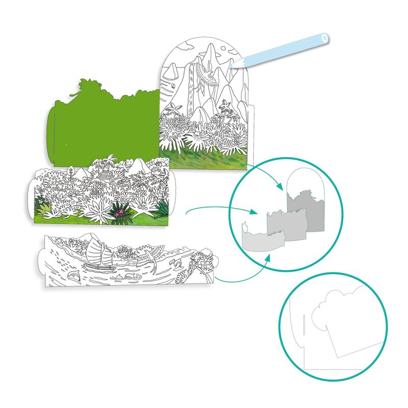 DJECO - COLOURING DIORAMA: ON TOP OF MY ISLAND