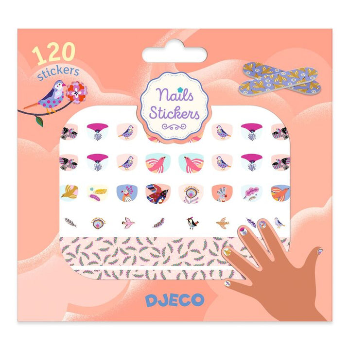 DJECO - 120 PETITE FEATHER NAIL STICKERS 