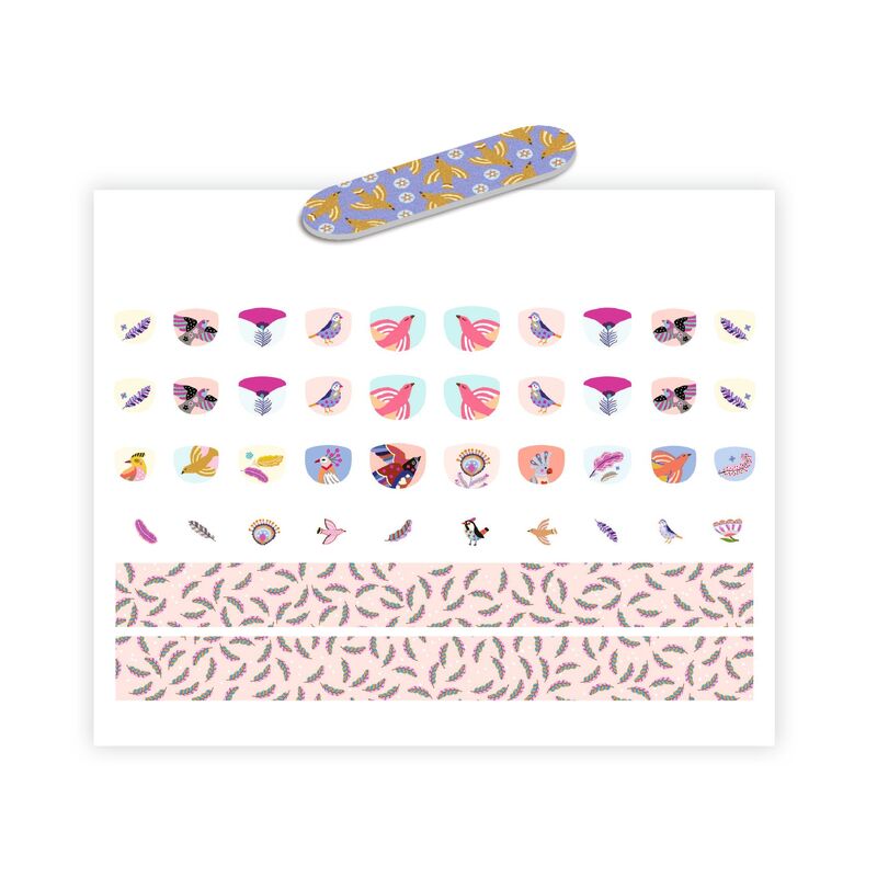 DJECO - 120 PETITE FEATHER NAIL STICKERS 