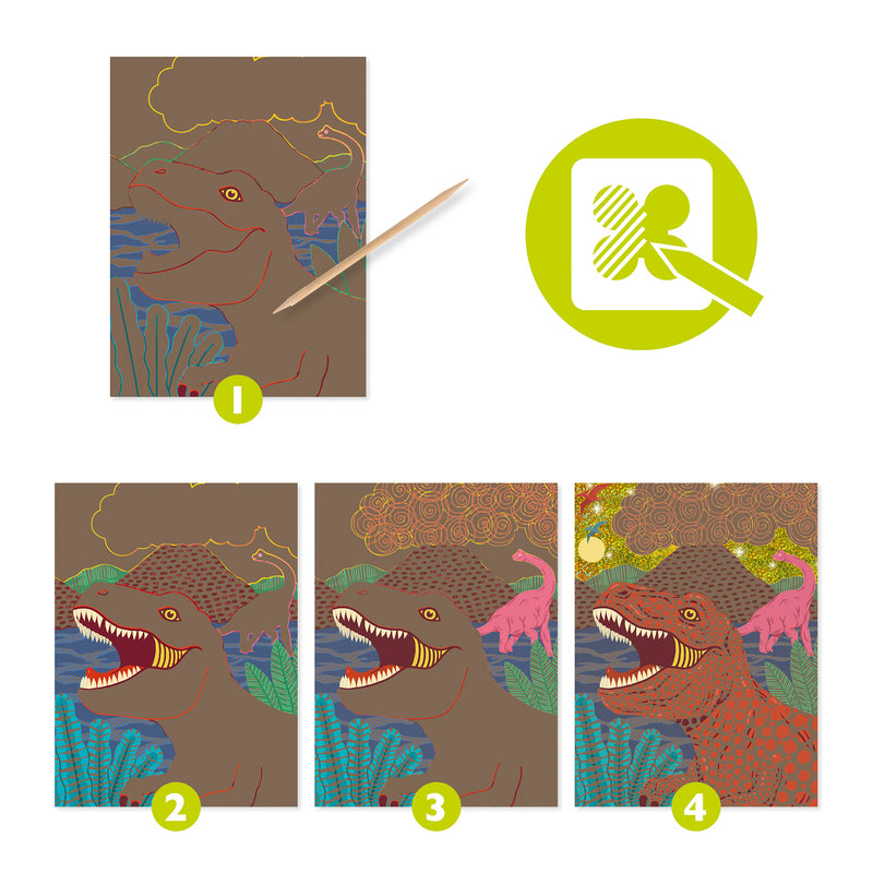 DJECO - SCRATCH CARDS: WHEN DINOSAURS REIGNED