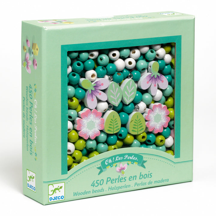 DJECO - WOODEN BEADS LEAVES & FLOWERS JEWELLERY 