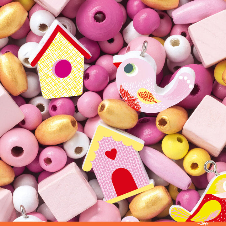 DJECO - WOODEN BEADS BIRDS JEWELLERY 