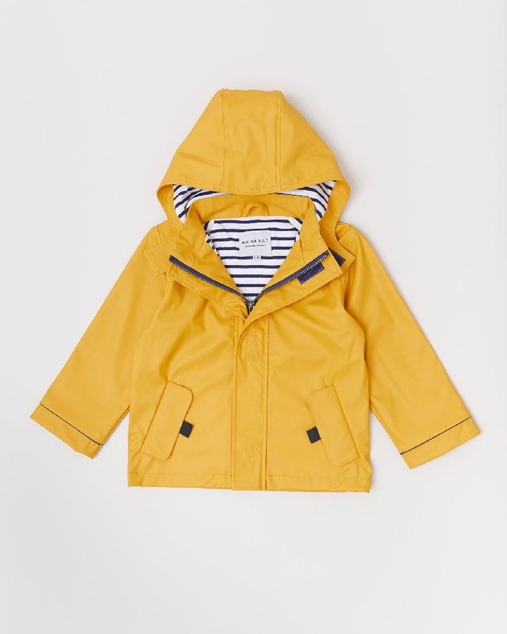 RAINKOAT - STRIPY SAILOR: MUSTARD [sz:6-12 MTHS]