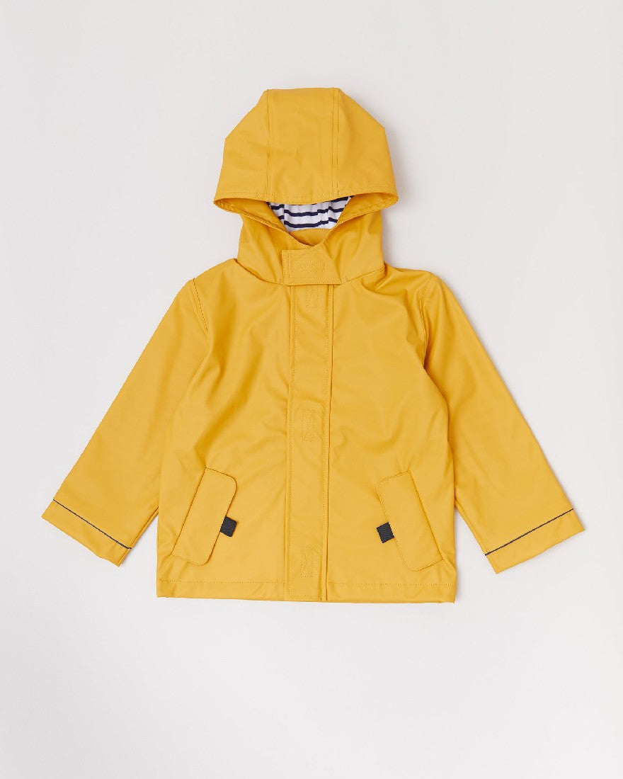 RAINKOAT - STRIPY SAILOR: MUSTARD [sz:6-12 MTHS]