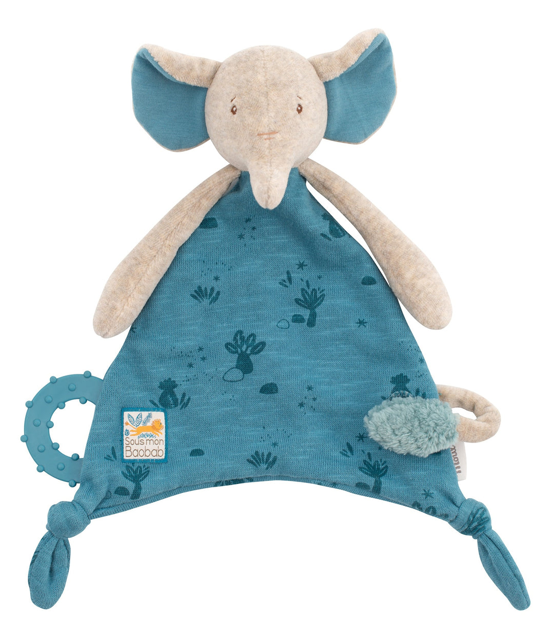 MOULIN ROTY - SOUS MON BAOBAB: ELEPHANT WITH PACIFIER HOLDER 