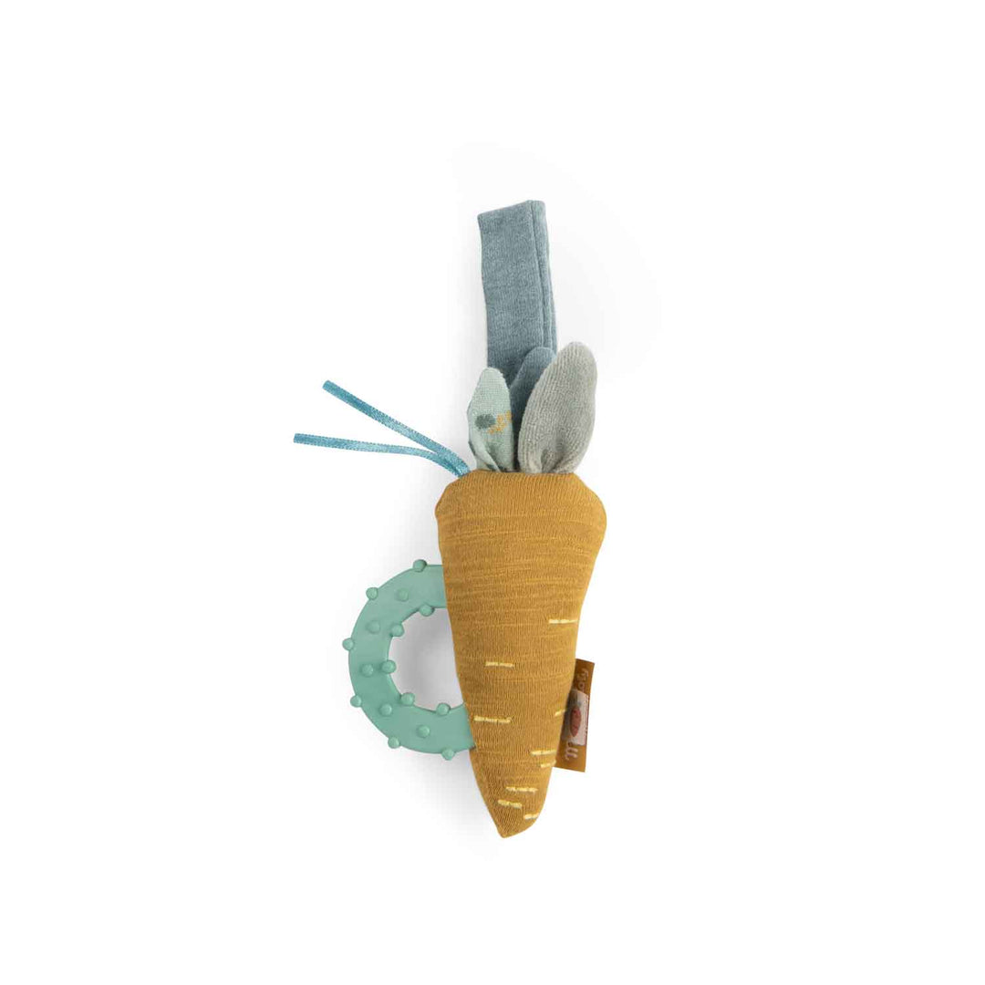 MOULIN ROTY - TROIS PETITS LAPINS: CARROT TEETHING TOY 