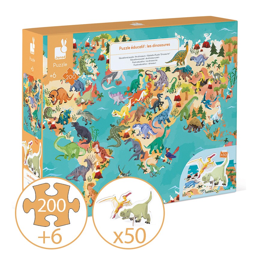 JANOD - PUZZLE: EDUCATIONAL DINOSAUR 