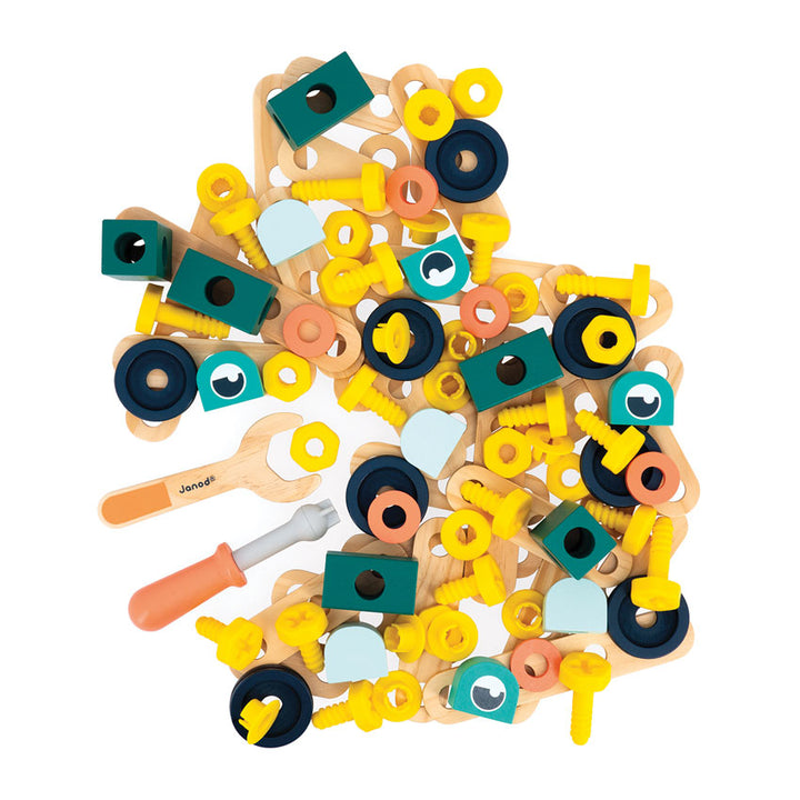 JANOD - BRICOKIDS: DIY CONSTRUCTION BARREL 100PC