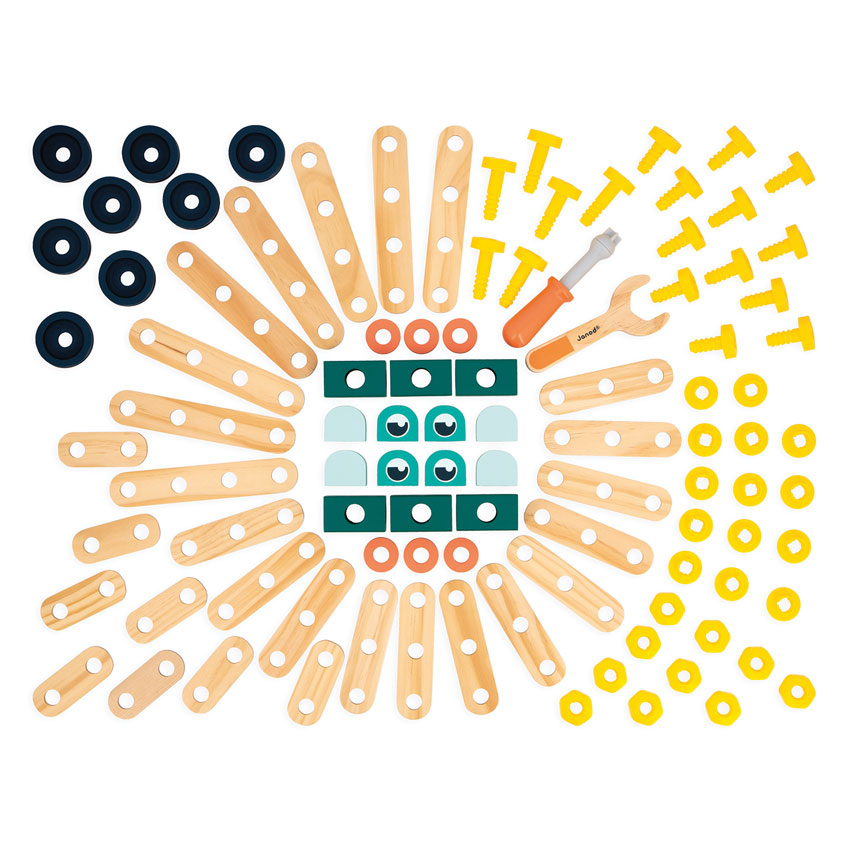 JANOD - BRICOKIDS: DIY CONSTRUCTION BARREL 100PC