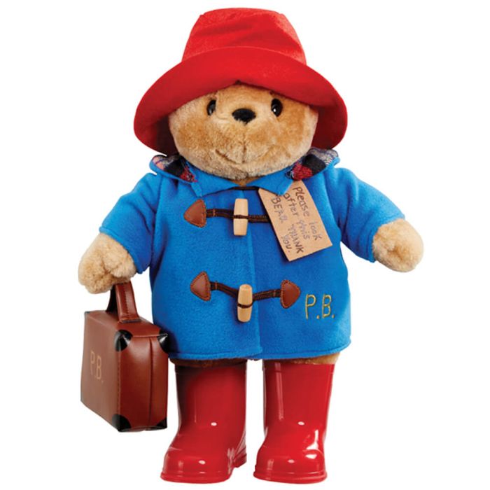 RAINBOW DESIGNS - PADDINGTON BEAR WITH EMBROIDED COAT & SUITCASE: 34CM