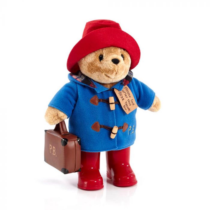 RAINBOW DESIGNS - PADDINGTON BEAR WITH EMBROIDED COAT & SUITCASE: 34CM