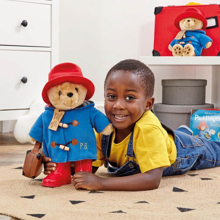 RAINBOW DESIGNS - PADDINGTON BEAR WITH EMBROIDED COAT & SUITCASE: 34CM