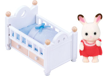 SYLVANIAN FAMILIES - CHOCOLATE RABBIT  BABY SET 