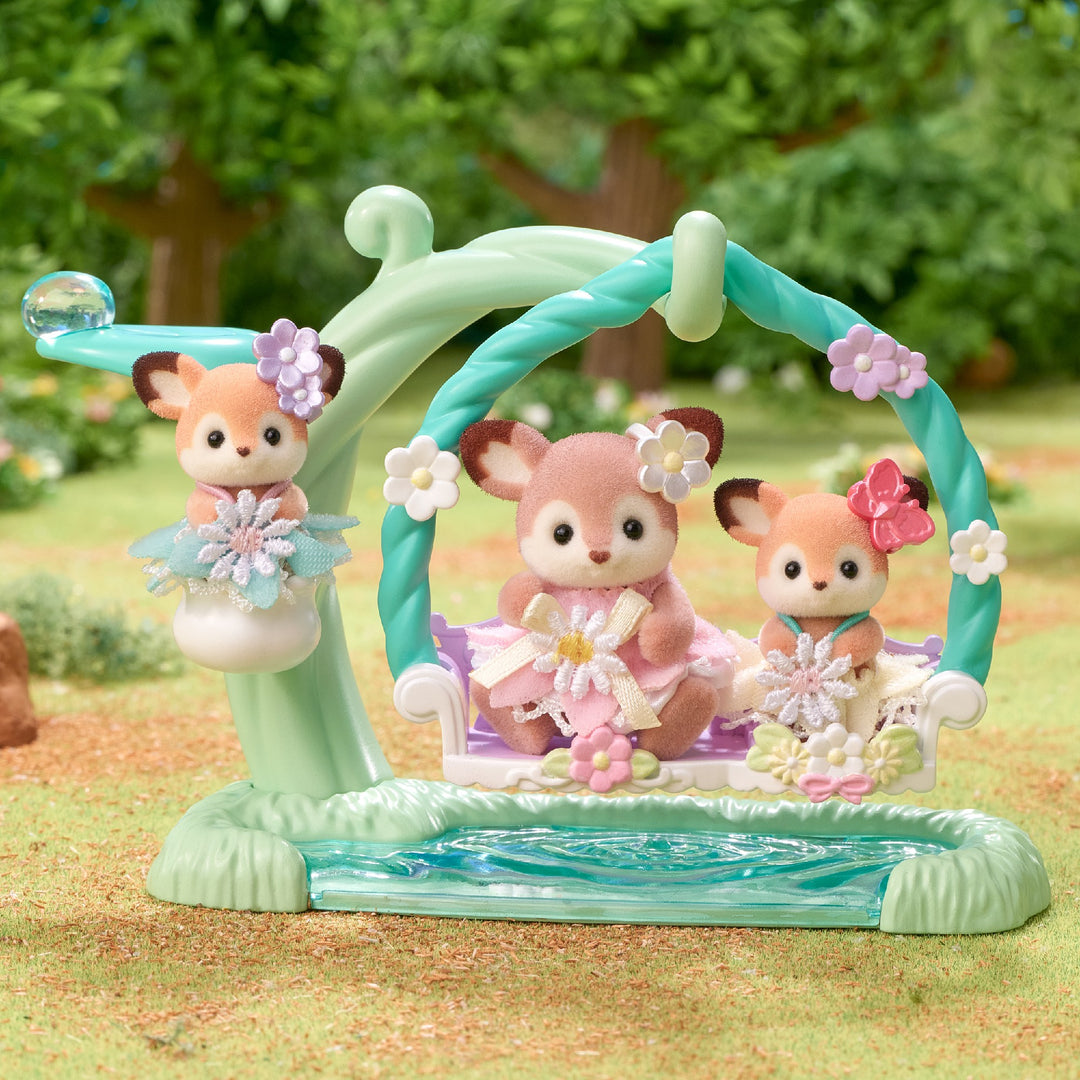 SYLVANIAN FAMILIES - DEER BABIES: FLORAL SWING SET