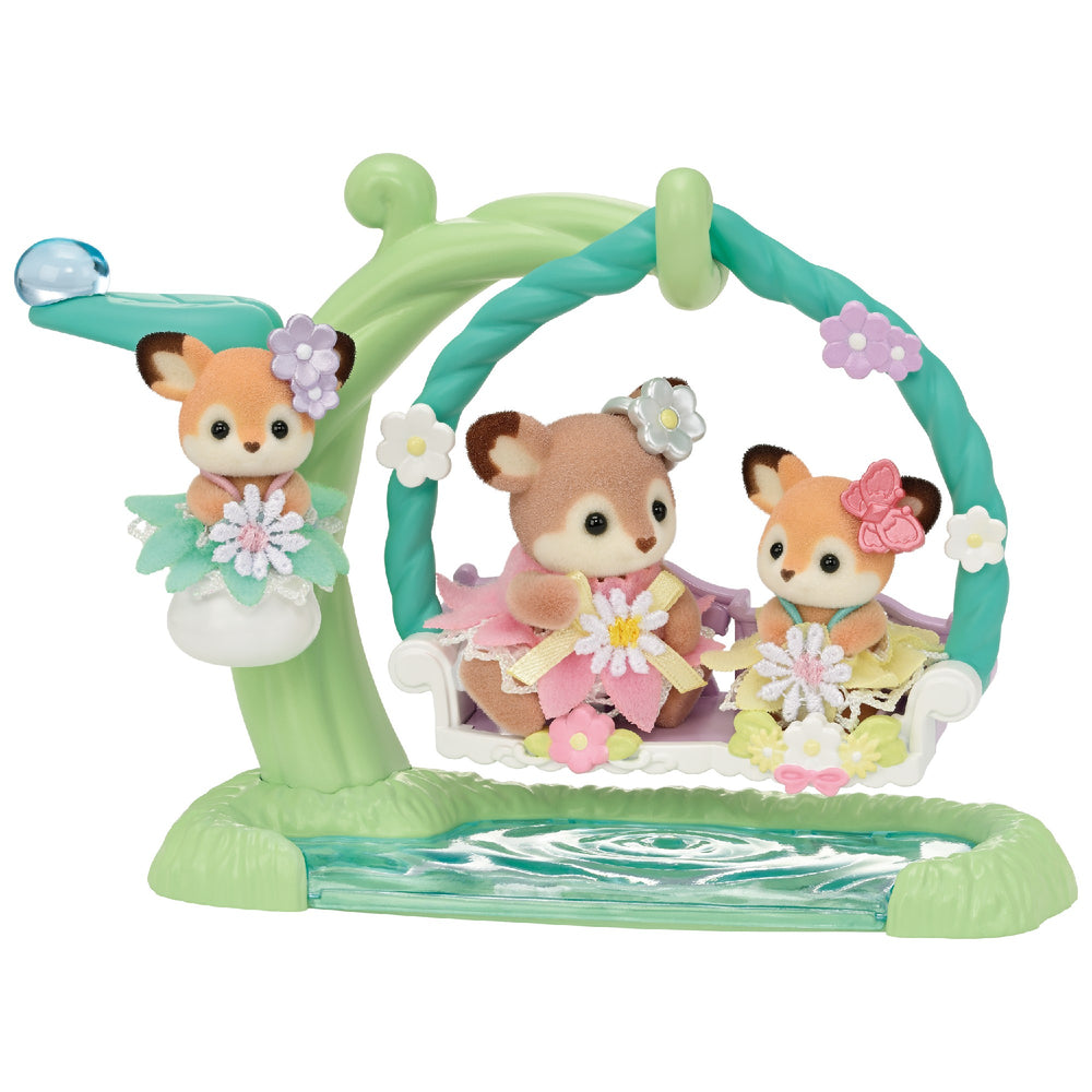 SYLVANIAN FAMILIES - DEER BABIES: FLORAL SWING SET