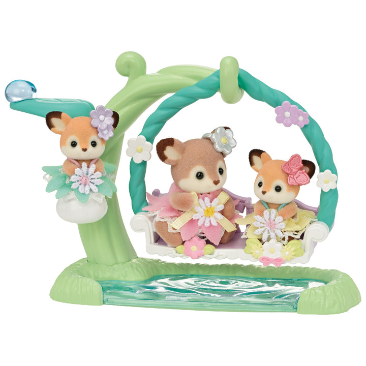 SYLVANIAN FAMILIES - DEER BABIES: FLORAL SWING SET