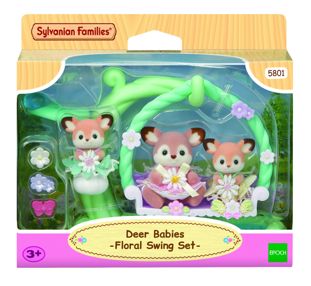 SYLVANIAN FAMILIES - DEER BABIES: FLORAL SWING SET