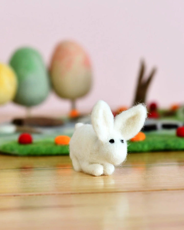 TARA TREASURES - FELT EASTER RABBIT: WHITE 