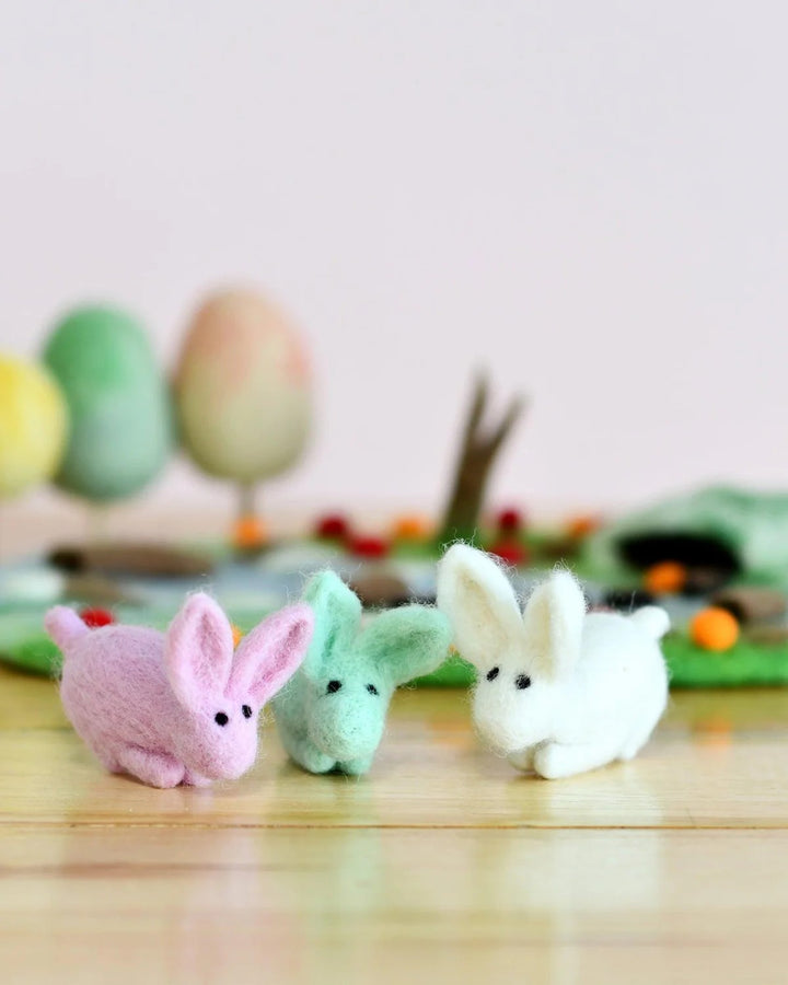 TARA TREASURES - FELT EASTER RABBIT: WHITE 