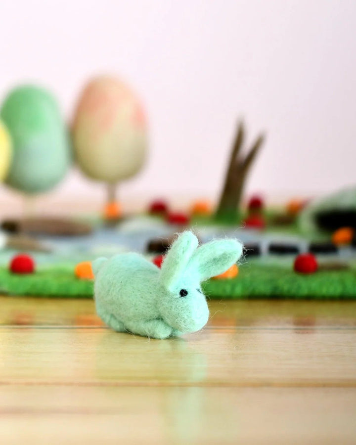 TARA TREASURES - FELT EASTER RABBIT: MINT GREEN 