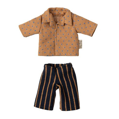 MAILEG - CLOTHING: DAD MOUSE SHIRT & STRIPED PANTS 
