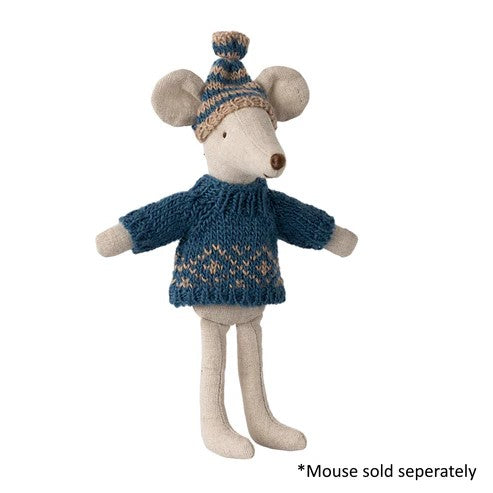 MAILEG - CLOTHING: DAD MOUSE KNITTED SWEATER & HAT 