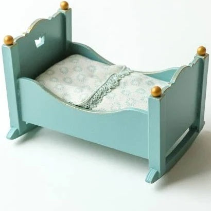 MAILEG - FURNITURE: MOUSE BABY CRADLE BLUE
