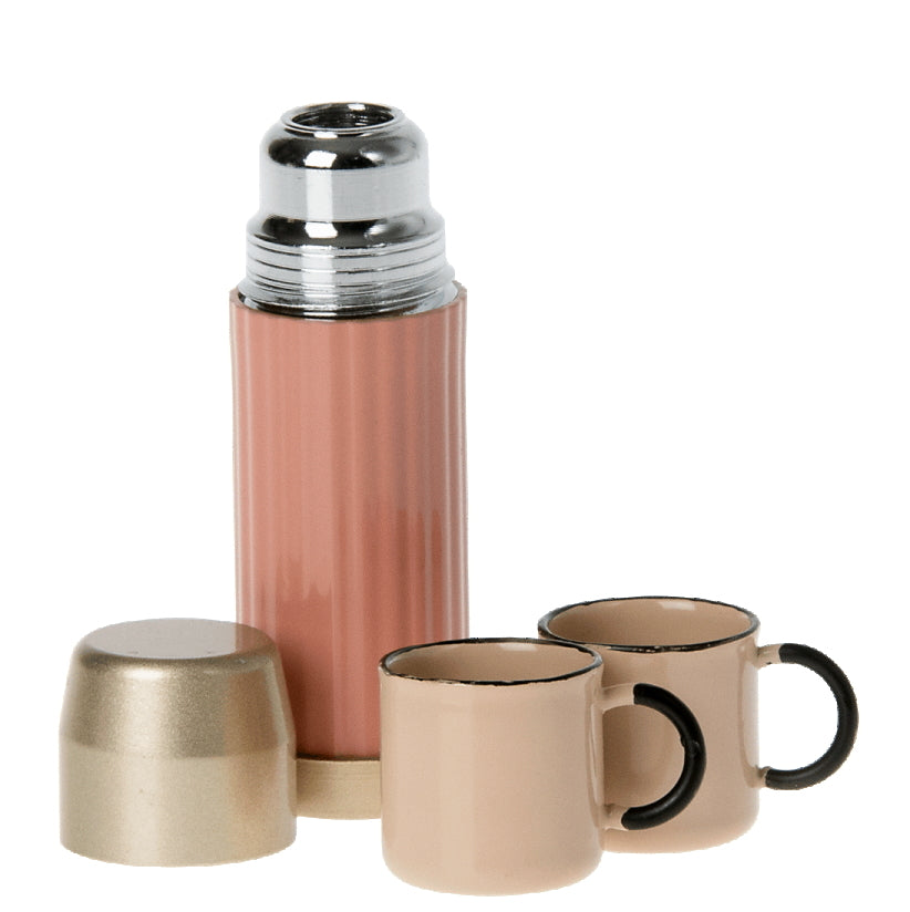MAILEG - KITCHEN: MINIATURE THERMOS AND CUPS CORAL