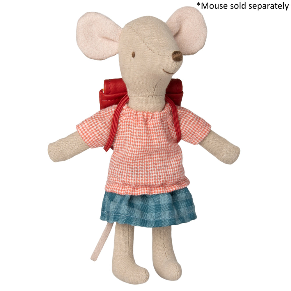 MAILEG - CLOTHING: BIG SISTER MOUSE OUTFIT WITH RED BAG 