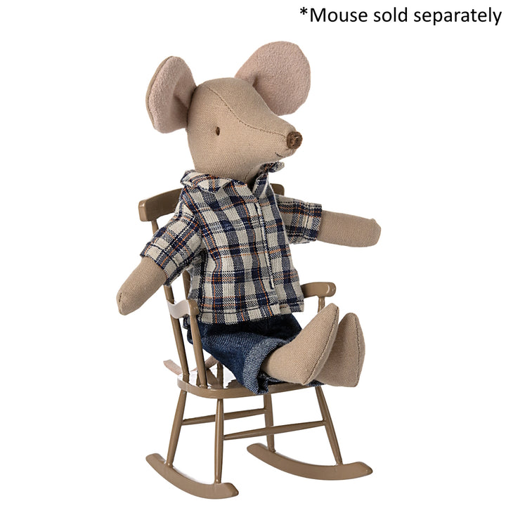 MAILEG - FURNITURE: ROCKING CHAIR FOR MOUSE LIGHT BROWN