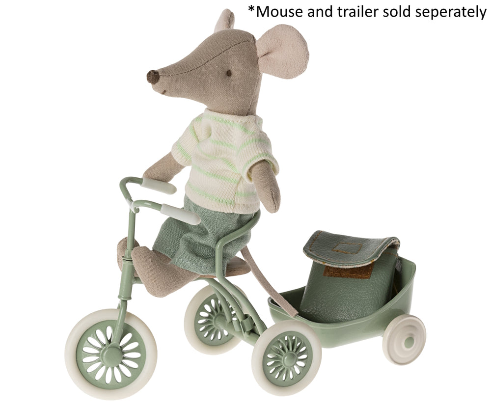 MAILEG - HOME & ACC: ABRI A MOUSE TRICYCLE GREEN 