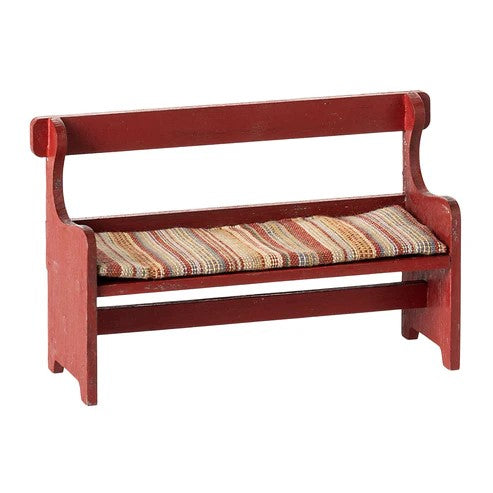 MAILEG - FURNITURE: BENCH FOR MOUSE RED