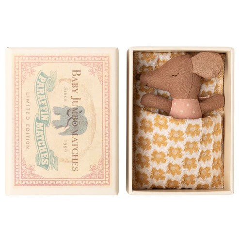 MAILEG - MOUSE: BABY SLEEPY WAKEY ROSE IN A BOX 