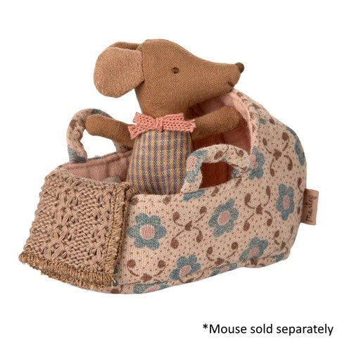 MAILEG - MOUSE: CARRY COT ROSE
