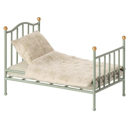 MAILEG - FURNITURE: VINTAGE SINGLE BED FOR MOUSE MINT 