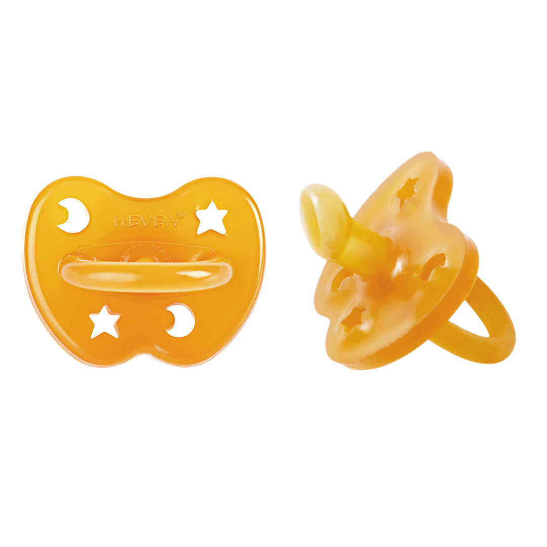 HEVEA - CLASSIC PACIFIER ORTHODONTIC  NATURAL TEAT 2 PACK: 0-3 MTHS 