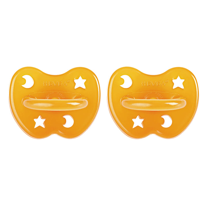 HEVEA - CLASSIC PACIFIER ORTHODONTIC  NATURAL TEAT 2 PACK: 0-3 MTHS 