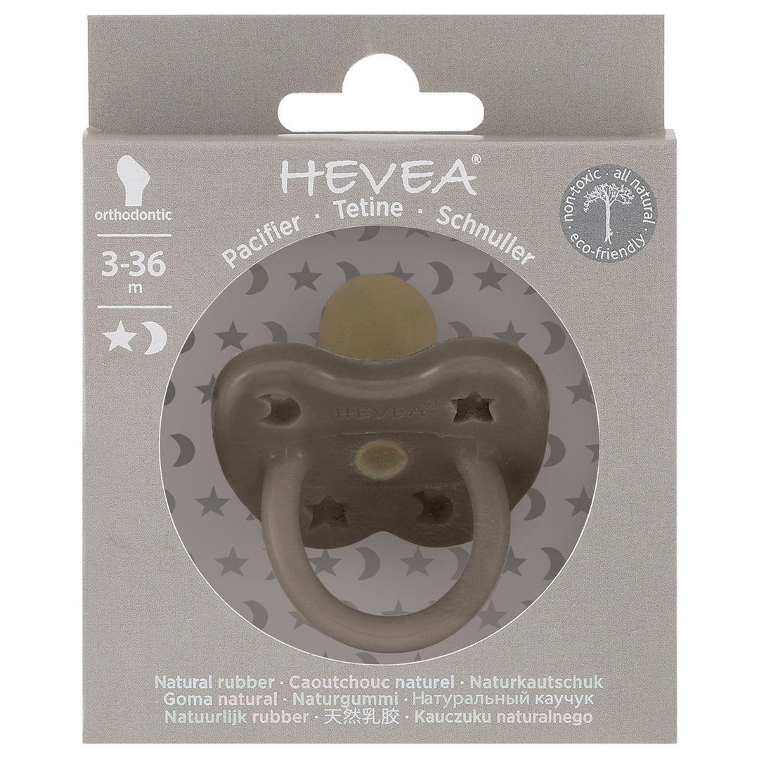 HEVEA - PACIFIER ORTHODONTIC: SHIITAKE GREY [sz:0-3 MTHS]