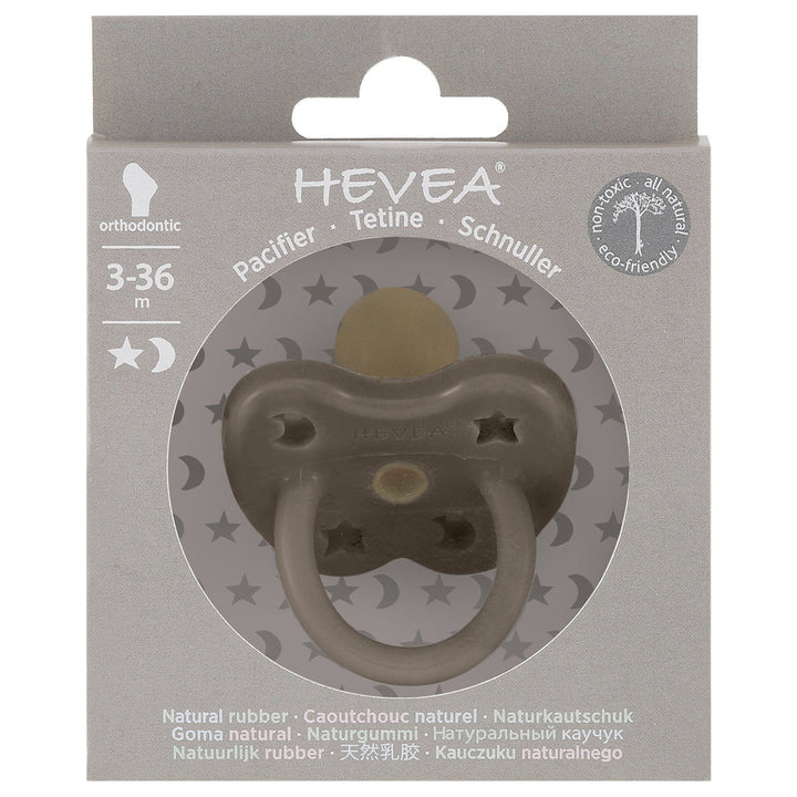 HEVEA - PACIFIER ORTHODONTIC: SHIITAKE GREY [sz:0-3 MTHS]