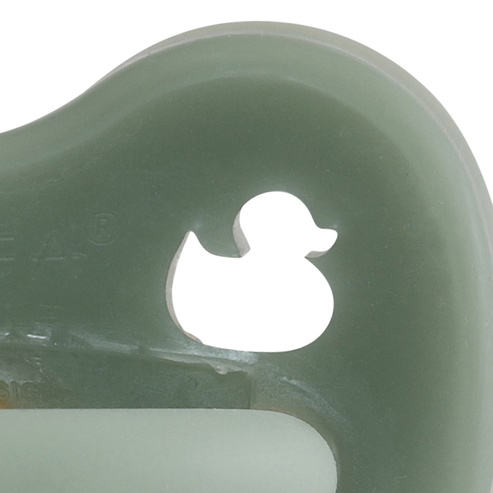 HEVEA - COLOUR PACIFIER ORTHODONTIC: MOSS GREEN [sz:3-36 MTHS]