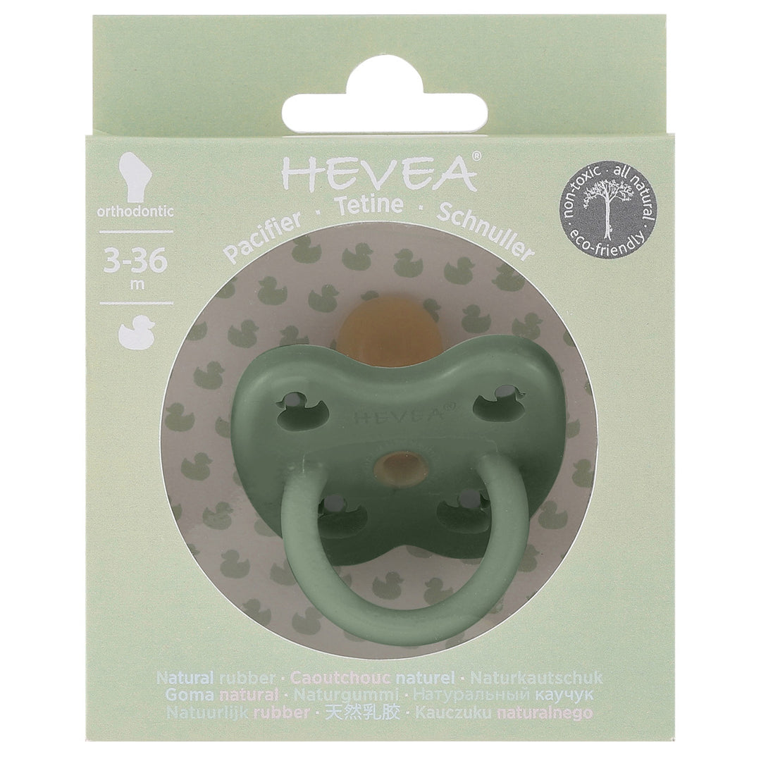 HEVEA - COLOUR PACIFIER ORTHODONTIC: MOSS GREEN [sz:3-36 MTHS]