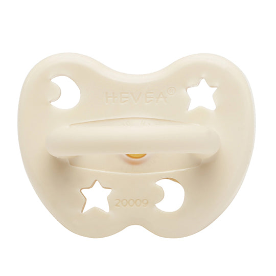 HEVEA - COLOUR PACIFIER ORTHODONTIC 2 PK: POWDER PINK MILKY WHITE 