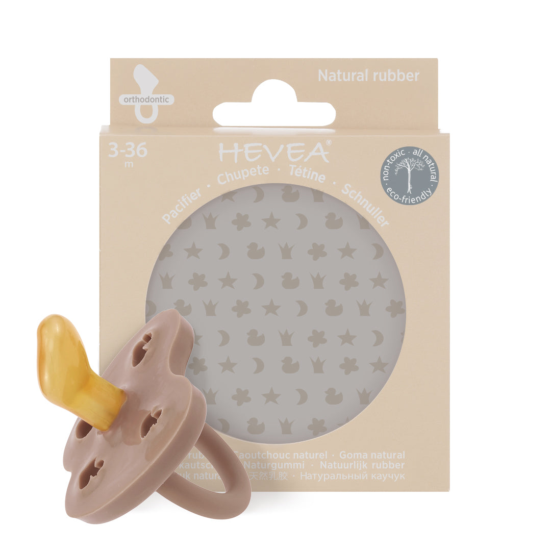 HEVEA - COLOUR PACIFIER ORTHODONTIC: BEIGE [sz:3-6 MTHS]