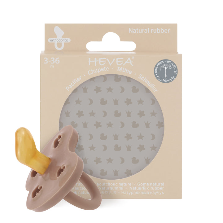 HEVEA - COLOUR PACIFIER ORTHODONTIC: BEIGE [sz:3-6 MTHS]