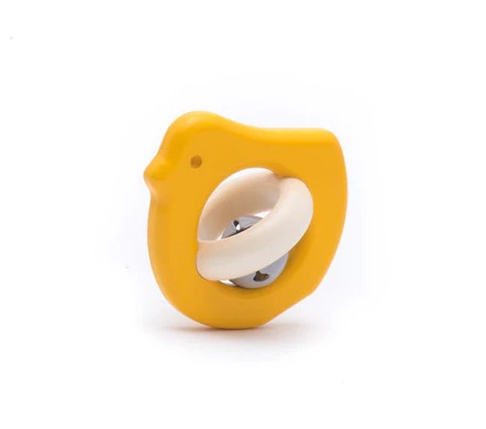 BAJO - WOODEN BIRD RATTLE: YELLOW