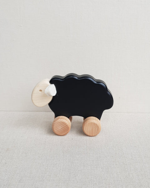 BAJO - WOODEN BLACK SHEEP WITH WHITE FACE
